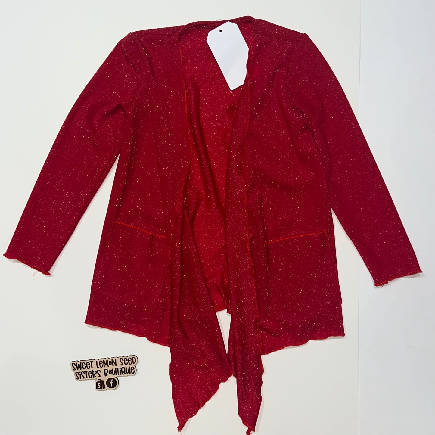 Sparkly red cardigan