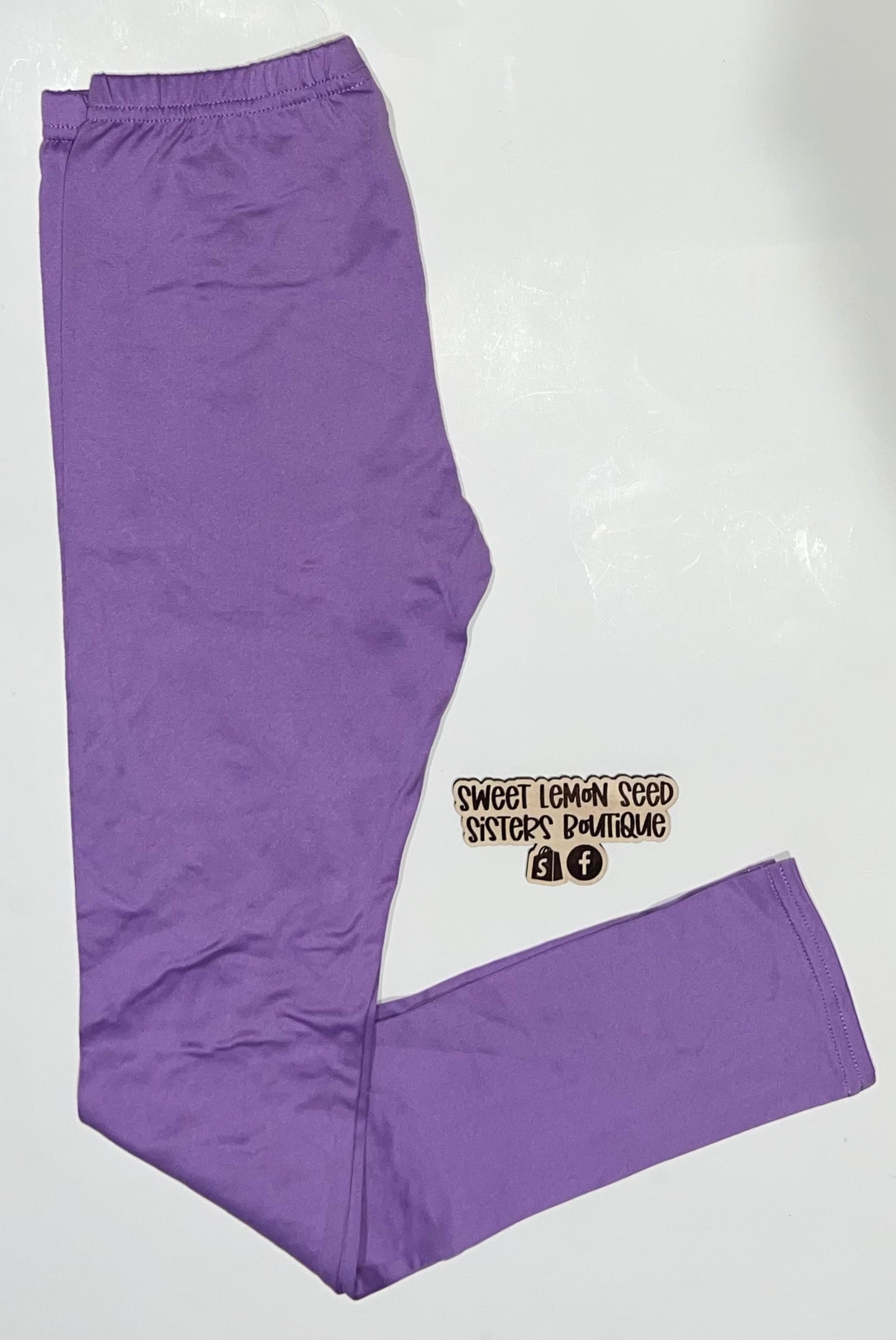 Solid purple leggings - size 12/14