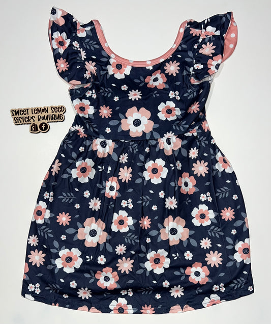 Floral dress with bow back