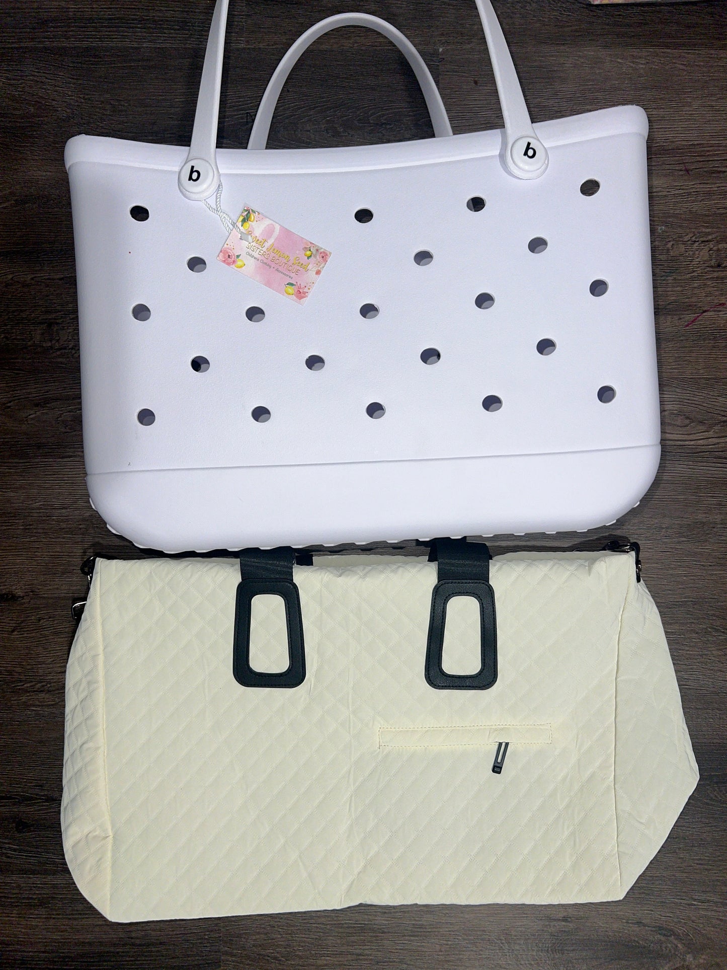 Cream tote bag