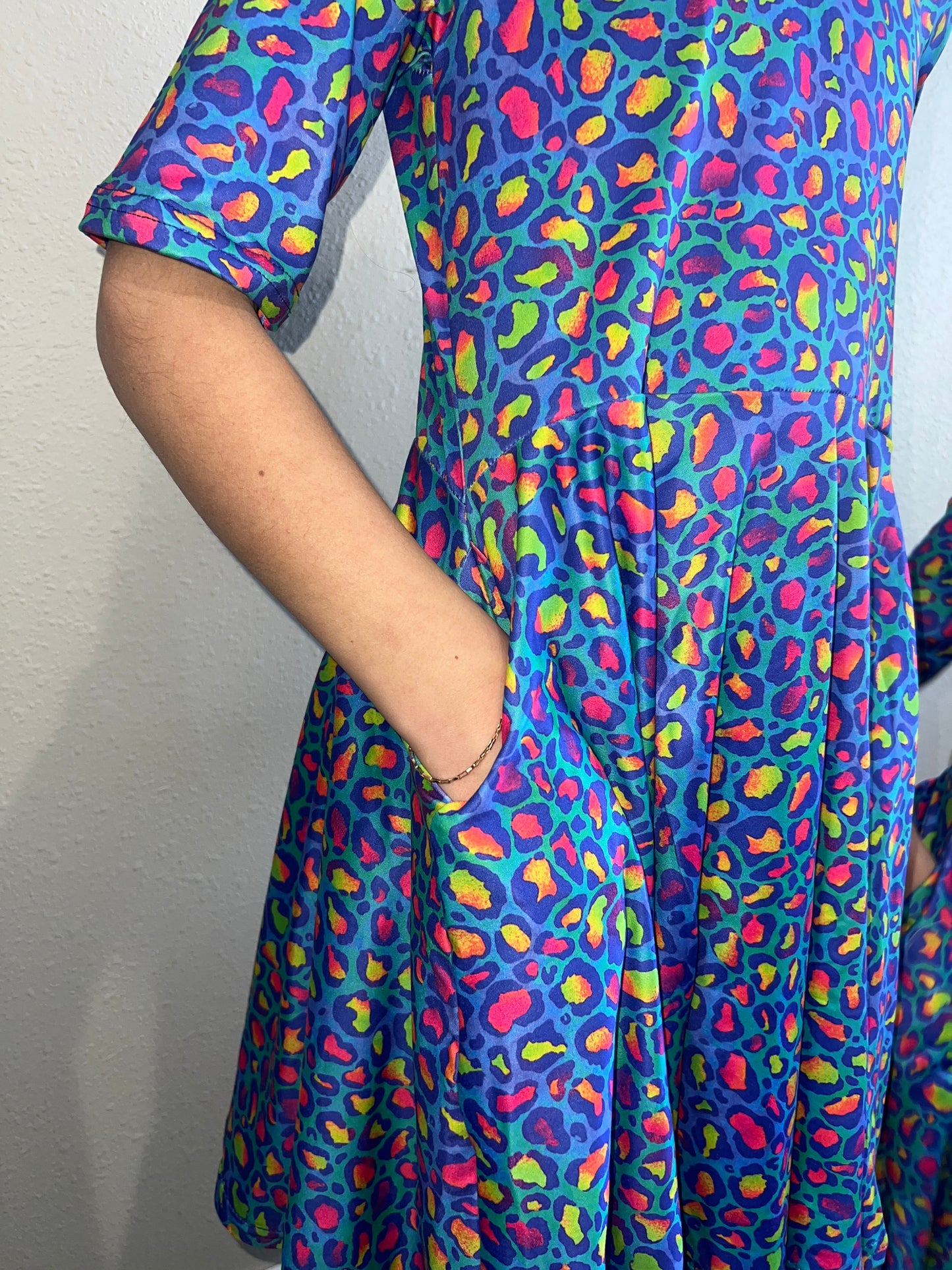 Rainbow leopard dress