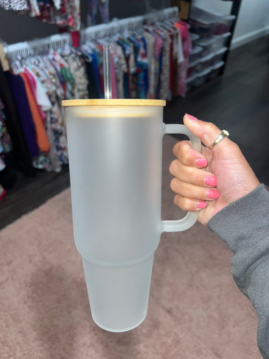 40oz frosted glass tumbler