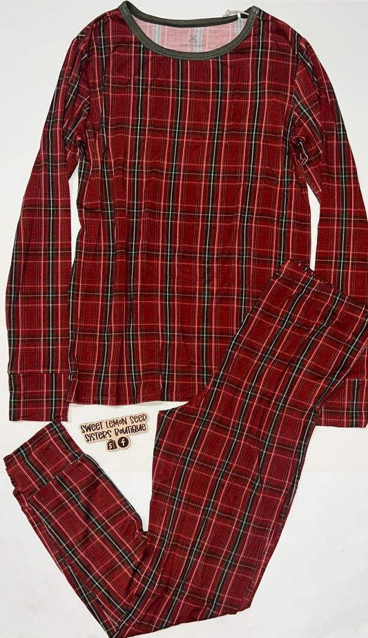 Plaid bamboo pjs - size 14