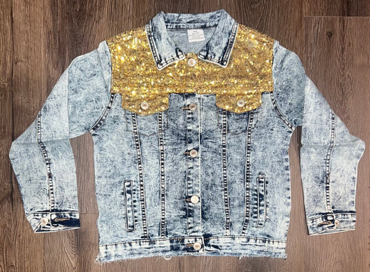 Sequin jean jacket