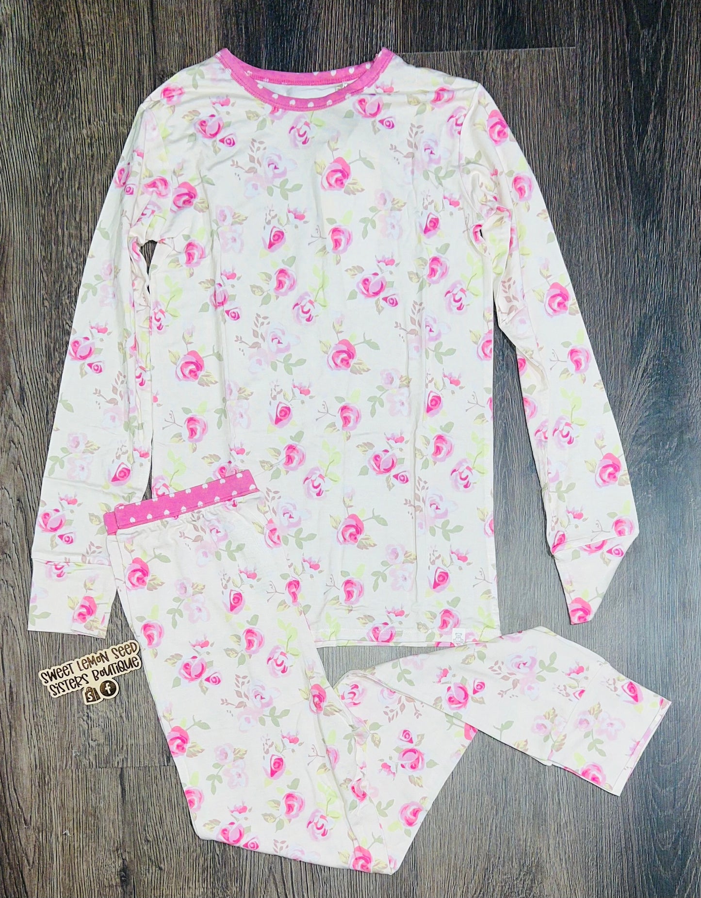 Floral bamboo pjs - size 12