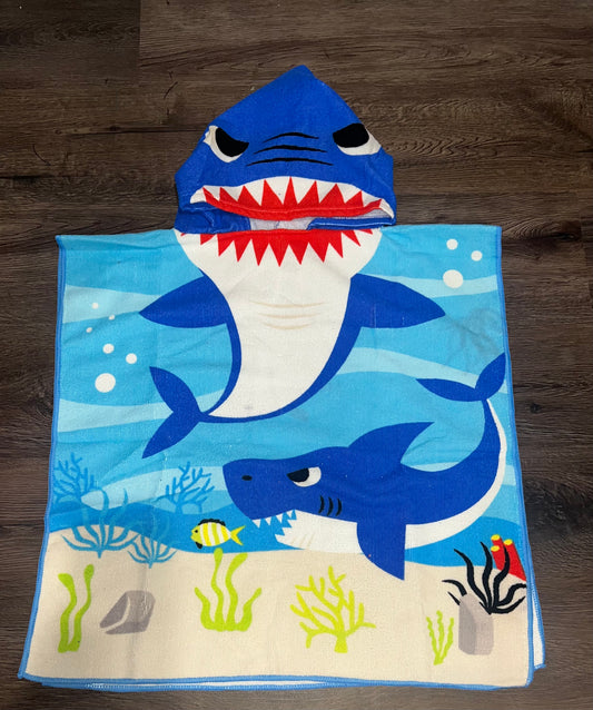 Shark hooded towel