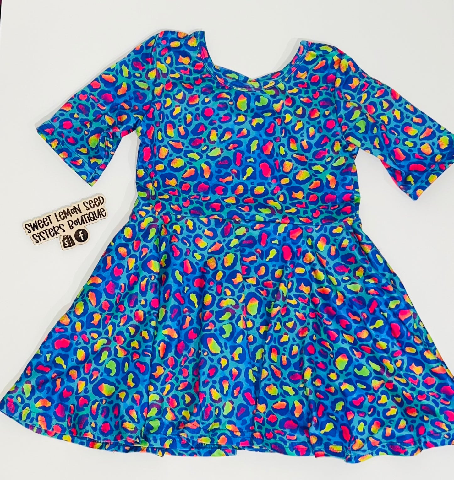 Rainbow leopard dress