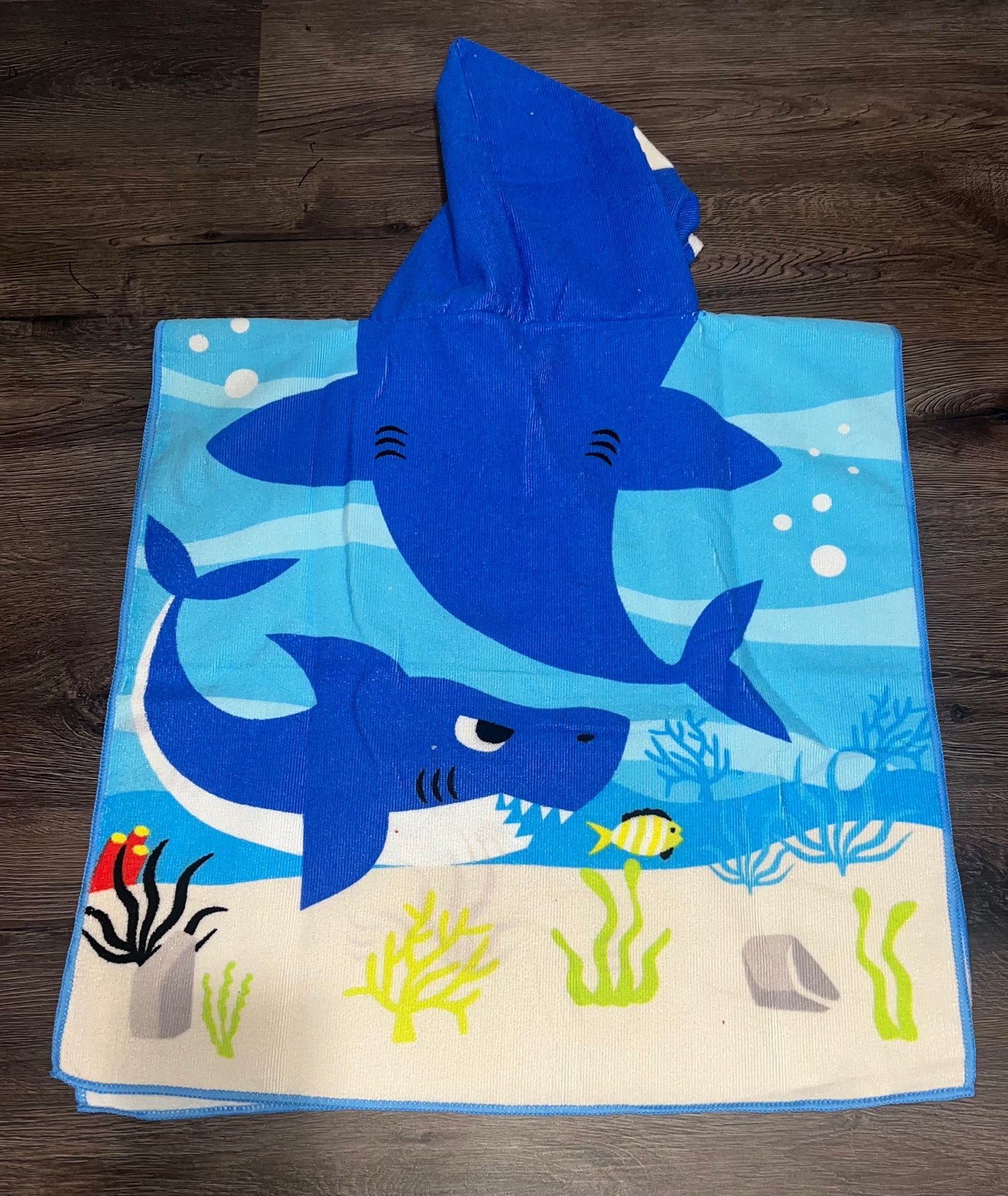 Shark hooded towel