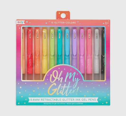 Glitter ink gel pens